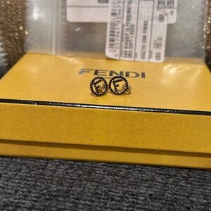 Fendi Gold and Black Statement Earrings